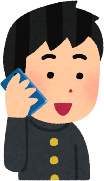 Illustration of a Female Student Talking on a Mobile Phone